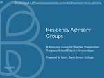 Forming and Sustaining an Advisory Group by Prepared To Teach, Bank Street College